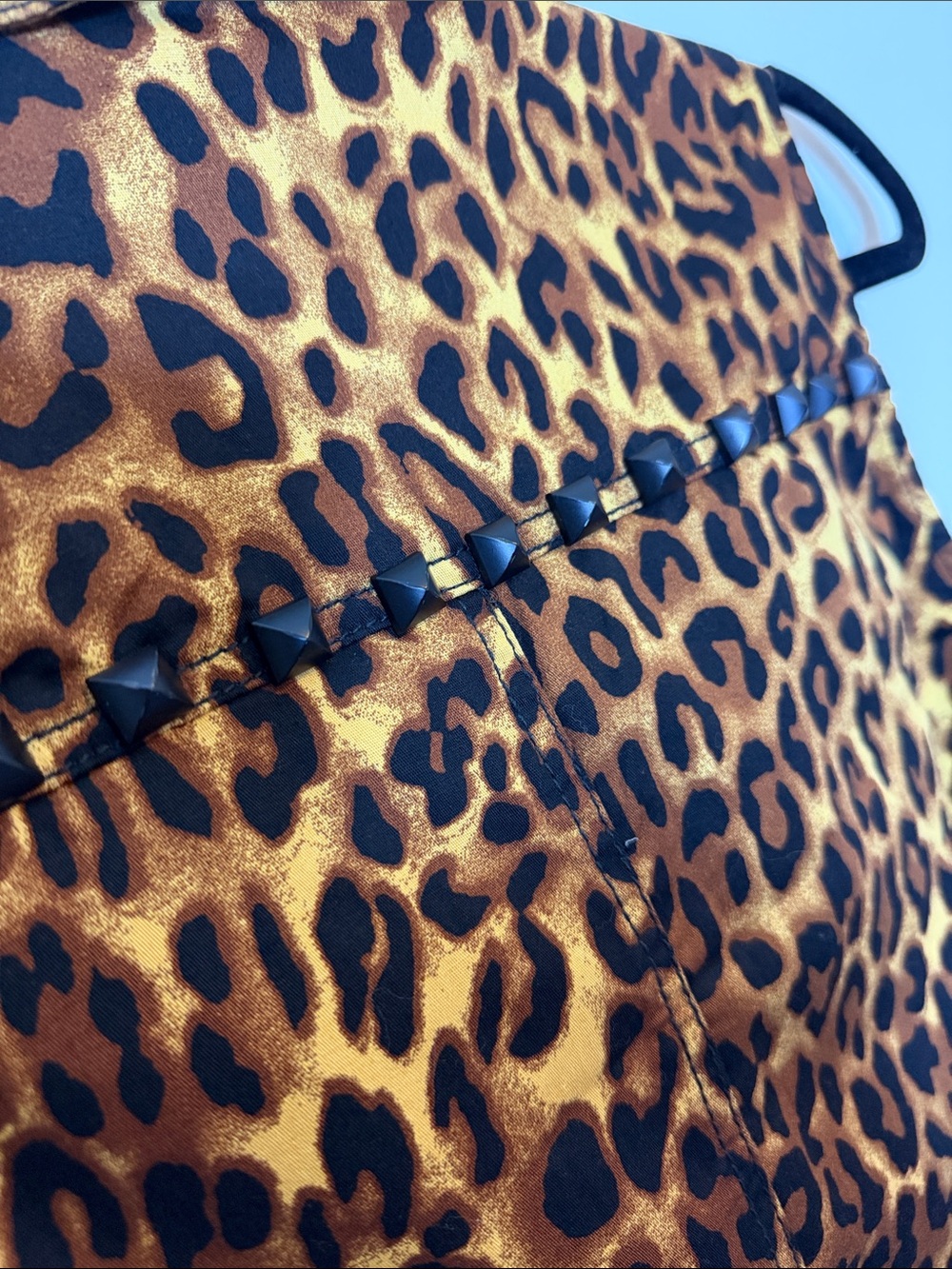Sourpuss Leopard Print Studded Moto Vest - Picture 4 of 6